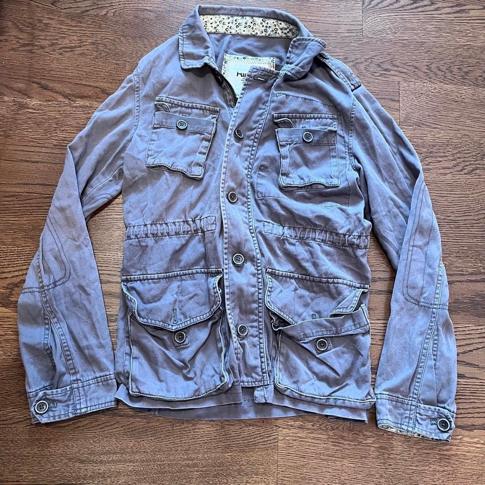 y2k gray cargo utility field‎ jacket small